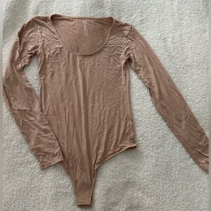 The Kit Undergarments Long Sleeve Bodysuit Beige, size 3